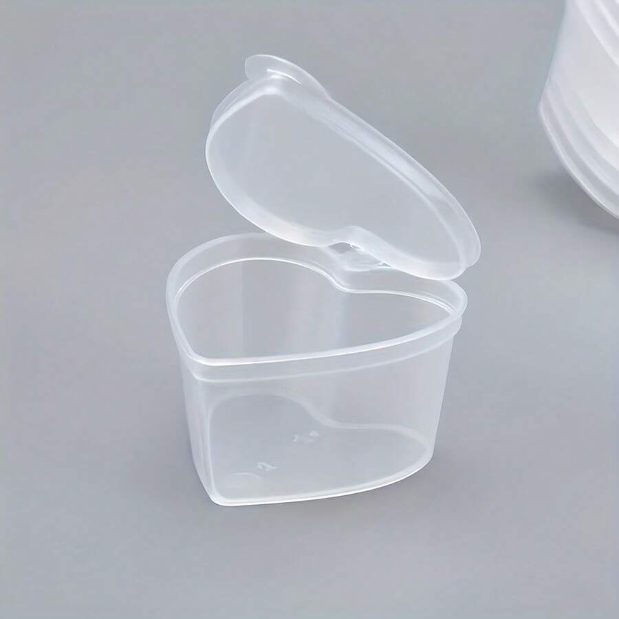 10/25个装透明心形塑料收纳盒 - 透明储物盒，可用于存放珠子、润唇膏、指甲粉等 - 非常适合整理和存放小物件 - 彩色 - 查看 1