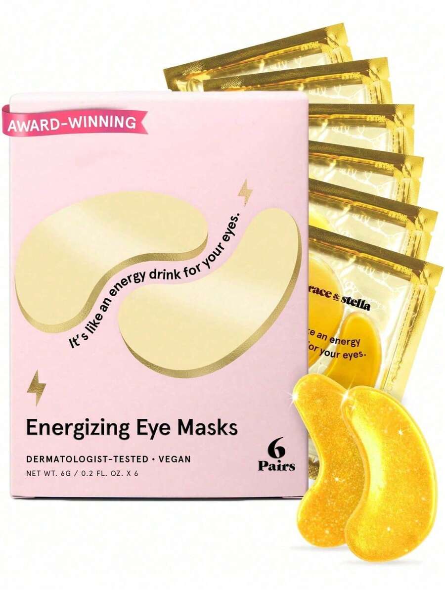 6 Lightening And Brightening Eye Masks To Reduce Dark Circles, Eye Puffiness, Eye Bags, Wrinkles, Gel Eye Masks, Nurse's Gift, Vegetarian And Cruelty-Free Self-Care - 金色 - 查看 1