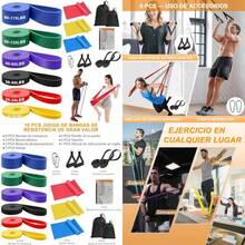 18PCS Bandas de Resistencia, Ligas de Resistencia para Ejercicio,y Correas de Yoga Elásticas,con 2 Asas, Anclaje para Puerta, Gancho y Bolsa,para Ejercicio, Fitness, Entrenamiento, etc(default) - Multicolor - Ver 1