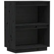 Mobile consolle vidaXL nero, 60x34x75 cm, in legno massello di pino. - Multicolore - Visualizzare 10