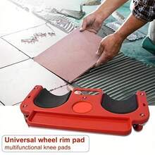1 Pc Red & Black Rolling Kneeling Pad With Wheels And Built-In Tool Tray - Comfortable Cushioned Metal Platform, Suitable For Carpentry, Mechanic, Flooring And Automotive Repair - Multicolor - View 6