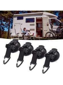 EstiloTendenciaVentosa De Alta Resistencia, 4 Piezas De Ventosas Fuertes Con Ganchos Para Caravana, Coche, Toldo Para Barca, Tienda De CampañACalidad PremiumVersióN Mejorada - 1 - Ver 3