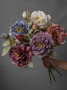 1pc High Quality Vintage Peony Artificial Flower, Home Decor Ornament, Wedding Aisle Flower - Multicolor - View 1