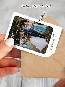 1/2/5张定制照片钱包卡，个性化照片钱包插卡，情侣定制照片钱包卡，可印制个性化图片和文字，送给祖父母、爸爸、妈妈和朋友的礼物，适合周年纪念日和生日，送给她、男朋友、女朋友、爸爸、妈妈、家人、朋友、儿子、女儿、学生生日毕业礼物 - 彩色 - 查看 5