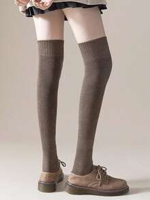 1/3 Pairs Women's Thick Warm Cotton Crew Socks, Breathable Knee-High Socks For Winter, Y2K Style, Comfortable For Women With High Heels, Thick Warm Thigh-High Socks, Knee-High Thick Socks, Warm Indoor Socks For Autumn/Winter - Multicolor - View 11