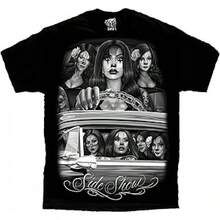 Side Show Cruising Lowrider Sexy Payasa Clown David Gonzales Art DGA T Shirt XXX-Large Black - 圖片的主色調 - 查看 7