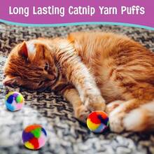 Yarn Puffs Colorful Woolen Yarn Contains Catnip 1.5 Pack of 4 Pet - 1 - Ver 6