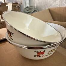 复古花卉珐琅碗 - 耐用圆形食品储存碗，适用于水果、蔬菜、沙拉和干货 - 可用洗碗机清洗，适合学校、露营、野餐 - 花卉图案，户外可用，适合圣诞节、万圣节、复活节、感恩节和其他节日 - 彩色 - 查看 17