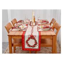 Poinsettia Table Runner - 14x108 Inch Christmas Decor - Xmas Winter Holiday Table Linens For Dining Room & Parties - Multicolor 51 - View 4