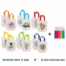 10/15/20/25pcs Set Random Graffiti Gift Bags, DIY Painting Crafts, Birthday Party Gifts, Art Party Gifts, Classroom Gifts, Crafts Supplies For DIY Painting Art Craft Gift Bags - Multicolor - View 15