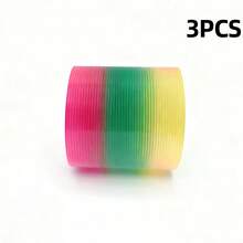 3/2/1pc Rainbow Coil Magic Spring Toys, Colorful Rainbow Neon Plastic Spring Toys Party Supplies, Gifts For Men & Women, New Year, Valentine's Day, Birthday (Partially Random) - Multicolor - View 9
