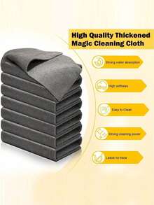 5片/包 加厚超细纤维神奇清洁布，全新多用途超细纤维神奇清洁湿巾，清洁玻璃、厨房和家居用品不留水痕，不掉毛，高吸水性，可重复使用的超细纤维清洁抹布 - 彩色 - 查看 4