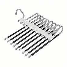 Multi-Functional Foldable Pants Rack, Multi-Layer Wardrobe Storage Rack, Tear-Resistant Pants, Non-Slip Stainless Steel S-Shaped Wardrobe Organizer Rack, Non-Slip Pants Clips And Clothes Clips, Space-Saving, High-Quality Plastic + Stainless Steel Foldable Magic Pants Rack, Wardrobe Accessories | Sturdy Clothes Rack | Durable Metal Clothes Rack, Bathroom Accessories, Cozy Home Christmas, Christmas Gift - White - View 14