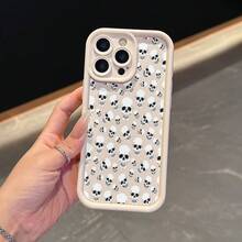 La carcasa del teléfono anti - caída simple y de moda adopta un patrón de esqueleto para iPhone 17, 16, 15, 14, 13, 12, 11 Pro / air / xR / XS y samsungs25 / S24 / S23 / S22 / Fe / plus, hecha de material tpu, que proporciona protección de amortiguación. Regalos para amigos y San valentín. - Burdeos - Ver 5