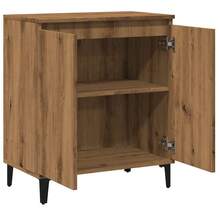 Buffet vidaXL en bois de chêne massif travaillé à la main, dimensions 60 x 35 x 70 cm, contrecollé sur bois. - Multicolore - Voir 7
