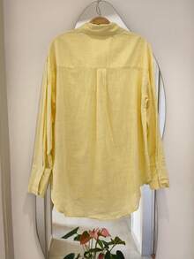 Women's Dress Shirt With Buttons, Long Sleeves - Màu vàng - Xem 2