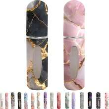 Syyflibb Refillable Perfume Atomizer Travel Bottles– Portable Leakproof Mini Sprayer For Cologne &Amp; Essential Oils, Plastic Empty Perfume Bottles With Unique Patterns,2 Pcs(Pink Black Marble) - 棕色 - 查看 1