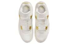 Nike Air Jordan 4 Metallic Gold Comfortable And Versatile Mid-Top Sneakers Zapatos De Mujer AQ9129-170 - 白色 - 查看 5