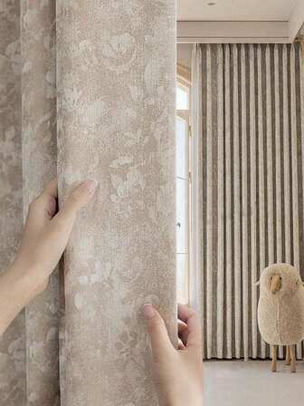 1PC European Chenille Jacquard High-End Blackout Curtain For Luxury Living Room Bedroom Villa Balcony,High Quality Blackout Curtain 84 Inch Long