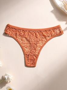 11条/包 女士性感豹纹蕾丝丁字裤，低腰无缝镂空透气内衣 - 彩色 - 查看 7