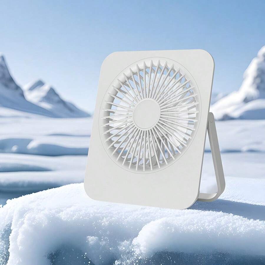 GICOOK مروحة مكتبية محمولة تعمل بالطاقة من منفذ USB، هادئة جدًا ب- 5 سرعات قابلة للتعديل، تصميم قابل للطي بزاوية 180 درجة، مفتاح تحكم في السلك، مناسبة للمنزل والمكتب والسفر، جهاز تبريد متعدد الوظائف، مروحة تبريد خفيفة الوزن - أبيض - مشاهدة 1