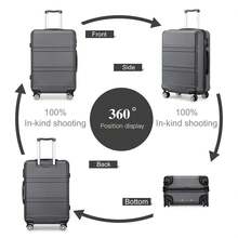 20 24 28 32 Inch Suitcase ABS PC Hard Shell Luggage Carry On Cabin Check In XL Extra Large Lightweight Spinner Wheels TSA Lock 3 Piece Set Travel - Grey - View 5
