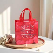 2/5/10/20 chiếc Túi quà tặng ngày lễ tình nhân, Túi mua sắm, Túi tote dự tiệc, Túi xách vải không dệt, Túi đóng gói in hình trái tim màu đỏ, Thích hợp cho nhiều bữa tiệc, đám cưới, sinh nhật, trao đổi quà tặng cho các cặp đôi - Nhiều màu - Xem 5