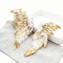 Gold Artificial Goose Feathers 10/30/50pcs, Metallic Color Feather Decor, Suitable For Party Decoration, Wedding, New Year, Holiday DIY, Angel Wings Handmade Crafts - Multicolor - View 7
