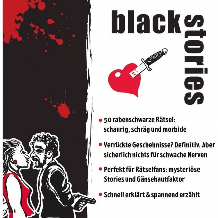 . Black Stories English 50 Creepy Mysteries - Juego de Rompecabezas con Variante de Juego y fichas de puntuacin, Juego de Rompecabezas para Adolescentes y Adultos - Con fichas de puntos - Añade 7