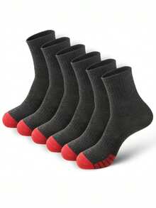 5 Pairs Men's Neutral Mid-Calf Socks, High Elasticity, Solid Black/White/Gray Simple Style Socks Suitable For Casual, Daily, And Business Wear