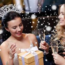 1pc Sparkly Birthday Rhinestone Headband, "It's My Birthday" 3D Letter Headpiece For Party Gift Exchange Glittery Birthday Girl Hair Accessories - 銀色 - 查看 2