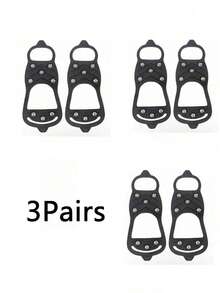 半双装户外防滑雪鞋冰爪，8齿不锈钢冰爪，适用于冰雪路面，冬季防滑鞋套 - 彩色 - 查看 15