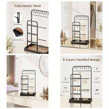 - Soporte de joyera para collar, pulsera, arete, anillo, negro - Negro - Ver 1