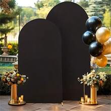 Phông nền vòm đen 5ft, 6ft, 6.6ft, 7.2ft, Phông nền vòm vải thun co giãn 2 mặt thích hợp cho vòm cưới, tiệc sinh nhật, trang trí vòm cưới (Không bao gồm khung vòm, chỉ có phông nền vải) - màu đen - Xem 4