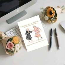 一张“祝我了不起的朋友生日快乐”贺卡，附信封，采用跳舞老人插画设计，风格温和幽默，非常适合送给成年朋友，是生日活动的理想之选，也是表达长久友谊的贺卡|送给了了不起的朋友|纸质贺卡 - 彩色 - 查看 11