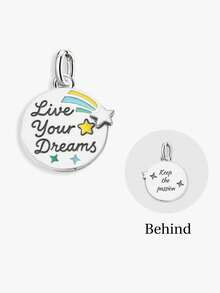1pc Minimalist & Unique 925 Sterling Silver "Achieve Your Dreams" Pendant, DIY Jewelry, Elegant Christmas Gift For Men & Women - Style 9 - View 5