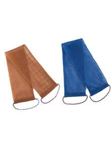 African Mesh Exfoliating Back Long Net Bath Scrub Towel Set,Double-Sided For Gentle,Rough Exfoliation, Effective Body Scrub, Back Scrubber For Shower Use,Premium Mesh Material, Convenient Strap Towel Design, Loofah Towel, Body Sponge For Smooth Skin,Great For Daily Use(Blue, Purple) - Multicolor - View 12