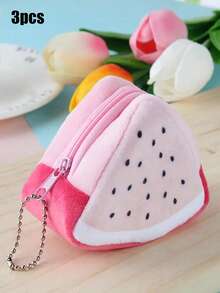 1pc Creative Plush Triangle Fruit Coin Bag Coin And Key Storage Bag For Women Wallet Mini Wallet Purse Wallet Coin Wallet Fall Wallet Autumn Wallet - Multicolor - View 14
