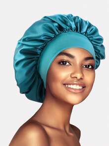 6pcs Women's Multi-Color Satin Wide Edge Sleep Cap Hats, Suitable For Everyday Use - Multicolor - View 4