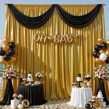5x7ft/8ft/10ft Satin Backdrop Cloth, Wrinkle-Resistant Satin Fabric, Suitable For Wedding, Birthday Party And Other Photography Events - Satin - Golden Brown - View 8