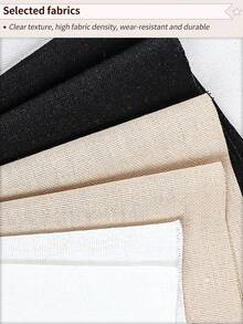2pcs Khaki/Black/White Handmade DIY Embroidery Fabric, Medium Softness, Clean Surface, Evenly Distributed Threads, Suitable For Embroidery Crafts - Multicolor - View 8