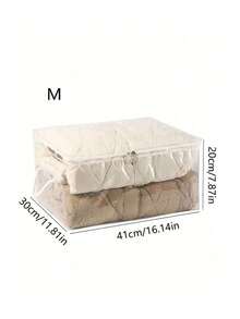 1Pc Storage Bag Quilt Storage Bag Household Transparent Large Capacity Clothing Sorting Bag Dustproof And Moisture Proof Handheld Storage Bag For Closet Organizer For Bedroom For Back To School Clothing Storage Box Closet Storage Containers Organizer Storage Bins Dorm Home For Blankets Beddings Comforter Pillow Toys Bag For School School Accessories School Stuff - Clear - View 10