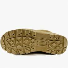 西部风格系带金属孔眼男士军用战术靴 - 卡其色 - 查看 3