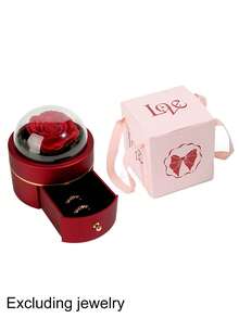Gift Jewelry Box Spherical Necklace Ring Box Eternal Rose Jewelry Box Preserved,Jewelry Gift Box Valentine's Day,Mother Day Jewelry Organizer Elegant Preserved Flower Ring Box Velvet Jewelry Gift Box Set For Valentine's Day For Rings