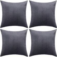 hu4 Fundas de Cojín Decorativas de Color Sólido Suave Acolchadas en Relieve 3D Juego de Fundas de Cojines con Cremallera Invisible para Sofá 45x45cm-Gris Oscuro220 - Grisoscuro - Ver 2