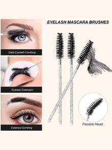 Eyelash Extension Supplies Kit Disposable Lash Spoolies Brushes Micro Swab Brush Mascara Wand Lip Brushes - Multicolor - View 12