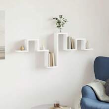 Mensola da parete vidaXL bianca 104,5x10x43 cm in materiale a base di legno - Multicolore - Visualizzare 3