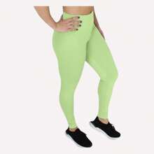 Calça legging zero transparência cós alto modeladora academia Poliamida Elastano Fitness crossfit - Verde Claro - Visão 4