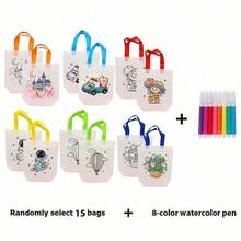 10/15/20/25pcs Set Random Graffiti Gift Bags, DIY Painting Crafts, Birthday Party Gifts, Art Party Gifts, Classroom Gifts, Crafts Supplies For DIY Painting Art Craft Gift Bags - Multicolor - View 16