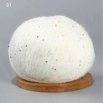 CHEONET-1pc Alpaca Long-Hair Sequined Yarn Crochet For Crocheting And Knitting Sweater Shawl